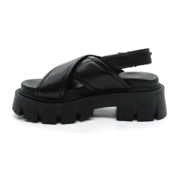 Sandales Compensées Femme Inuovo 823003 -Sandales Shop 823003 crante cuir noir inuovo 3
