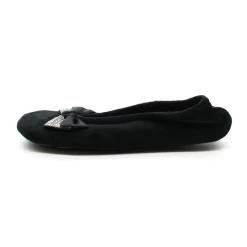 Chaussons Ballerines Femme Isotoner 97345 -Sandales Shop 97345 ball gom velours noir isotoner 3