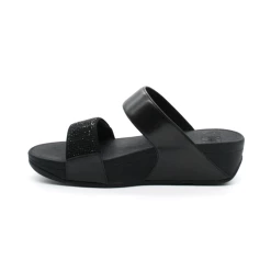 Mules Femme FItflop Lulu Slide HotFix EC4-F3 -Sandales Shop ec4f3 lulu slide hot cuir bl fitflop 3