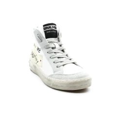 Sneakers Hautes Femme Méliné NKC 369 TAG -Sandales Shop nkc 369 tag haute cuir blanc meline 1